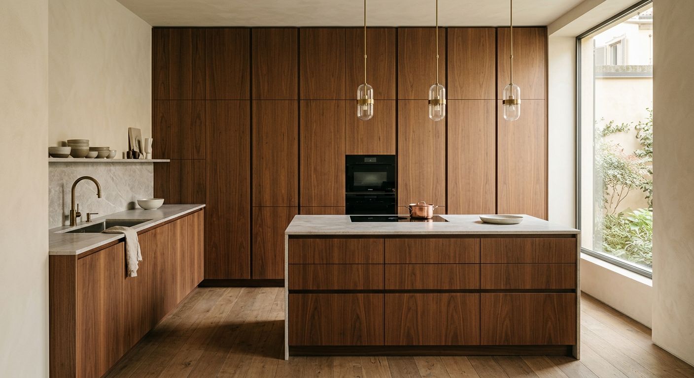 Cucina su misura in legno di noce